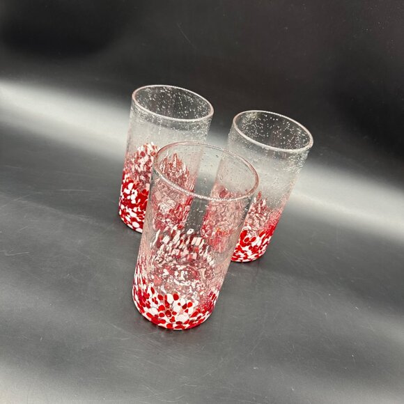 St. Nicholas Square Other - St Nicholas Square Jolly Confetti Tumblers Red White Christmas Set Of 3 Glasses